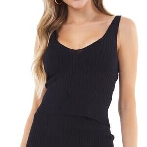 Line & Dot Lynn Sweater Tank Top Black size small